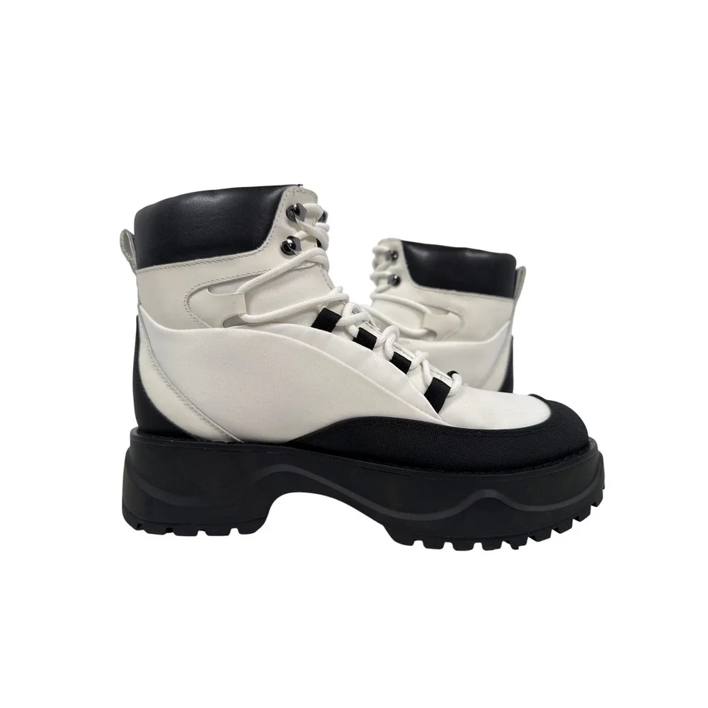 Michael Kors Dupree Hiker Boot Womens 8 M Black White Colorway